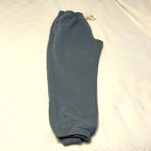 Everlane women’s sweatpants, size medium. Color is a light, faded green.